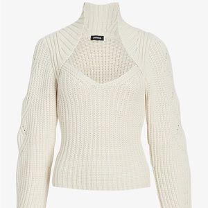 Express Ribbed Scoop Neck Long Sleeve Sweater